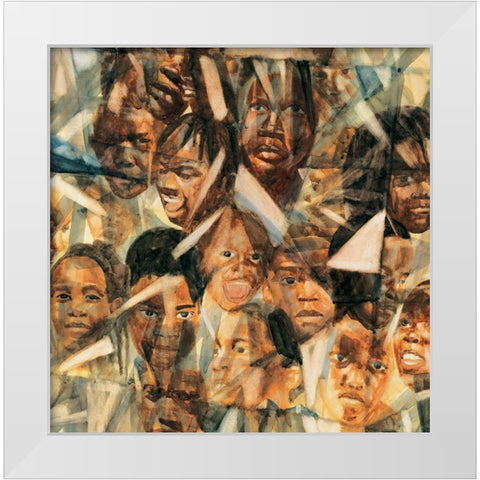 People White Modern Wood Framed Art Print by Unknown