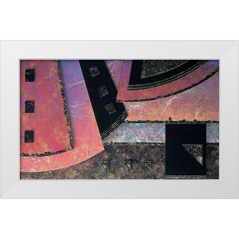Mosaic Abstract I White Modern Wood Framed Art Print by Unknown