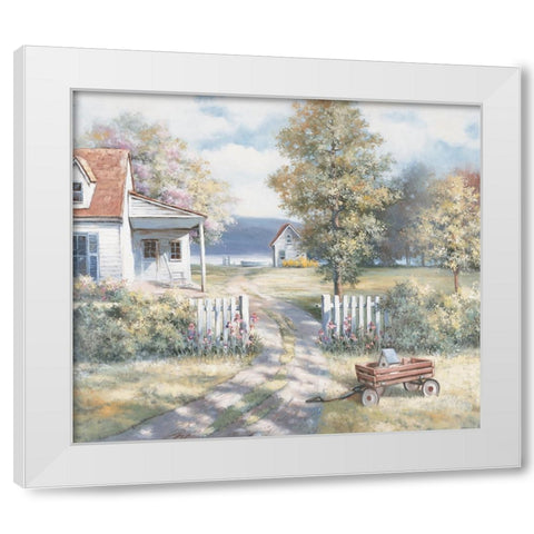 Wagon White Modern Wood Framed Art Print by Unknown