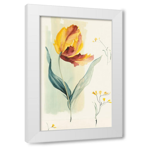 Yellow Blossom White Modern Wood Framed Art Print by Unknown