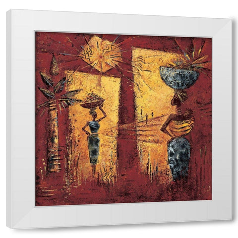 Les baies precieuses White Modern Wood Framed Art Print by Vital, Isabelle