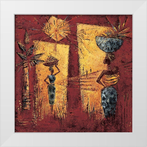 Les baies precieuses White Modern Wood Framed Art Print by Vital, Isabelle