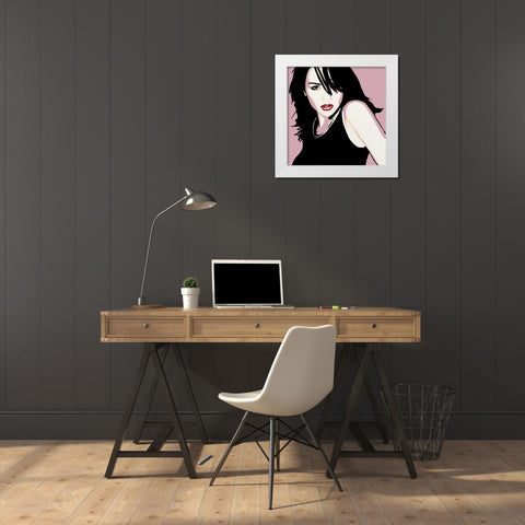 Carla White Modern Wood Framed Art Print by Castilla, Marco