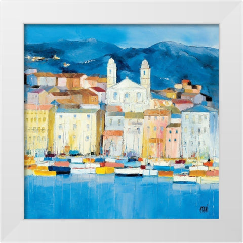 Bastia White Modern Wood Framed Art Print by Grossi, Anne-Marie