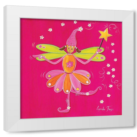 Fee I White Modern Wood Framed Art Print by Fays, Lynda