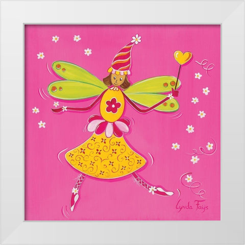 Fee III White Modern Wood Framed Art Print by Fays, Lynda