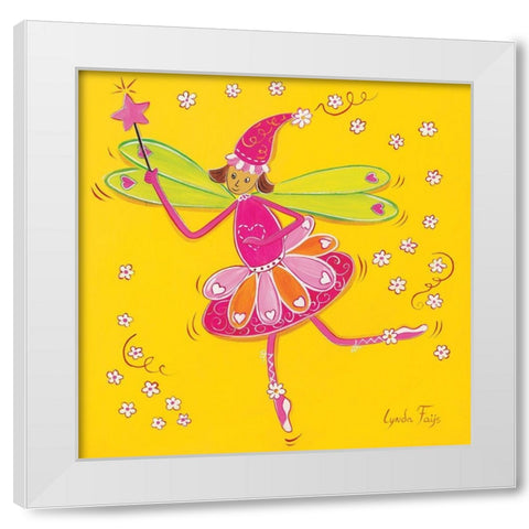 Fee IV White Modern Wood Framed Art Print by Fays, Lynda