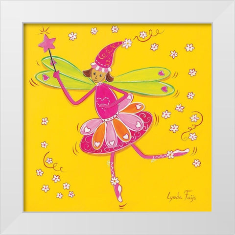 Fee IV White Modern Wood Framed Art Print by Fays, Lynda