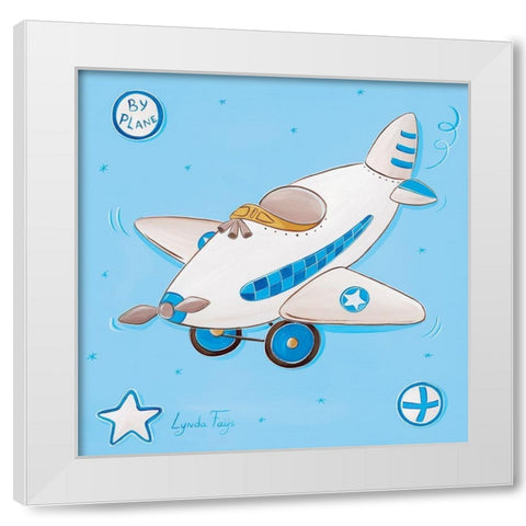 By plane White Modern Wood Framed Art Print by Fays, Lynda