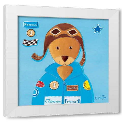 Pilote I White Modern Wood Framed Art Print by Fays, Lynda