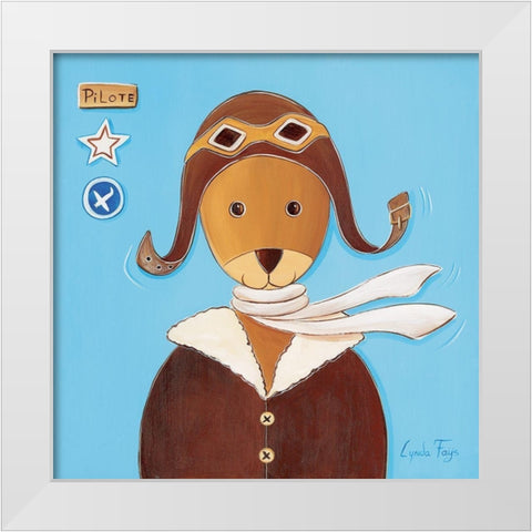 Pilote II White Modern Wood Framed Art Print by Fays, Lynda