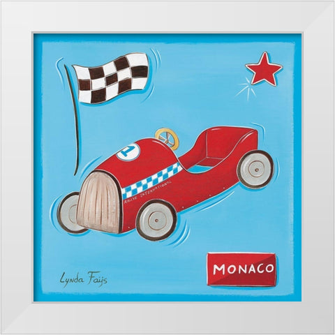 Grand prix II White Modern Wood Framed Art Print by Fays, Lynda