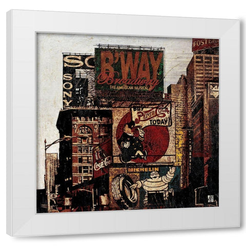 Broadways time White Modern Wood Framed Art Print by Arietti, Fabienne