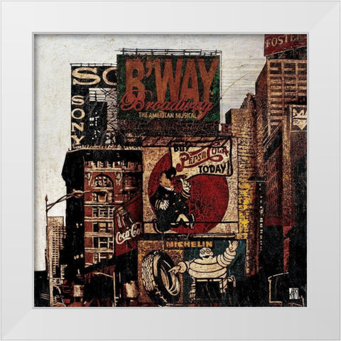 Broadways time White Modern Wood Framed Art Print by Arietti, Fabienne