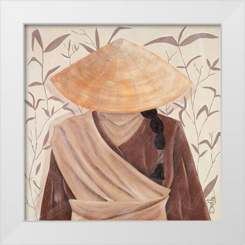 Bambou White Modern Wood Framed Art Print by Dothy