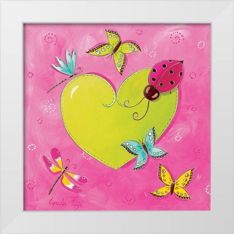 Ma coccinelle White Modern Wood Framed Art Print by Fays, Lynda