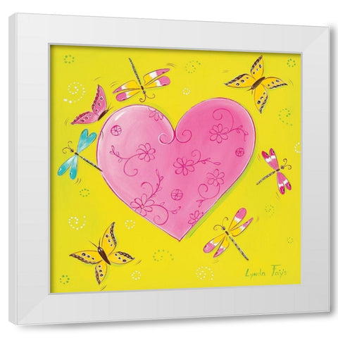 Reve de libellule White Modern Wood Framed Art Print by Fays, Lynda