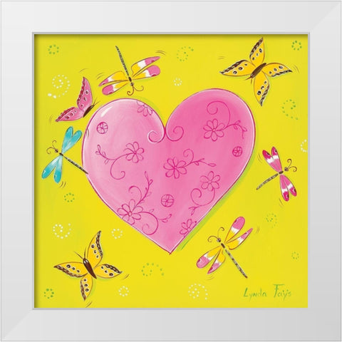 Reve de libellule White Modern Wood Framed Art Print by Fays, Lynda