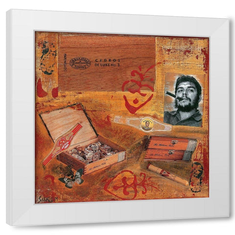 Un jour a Cuba I White Modern Wood Framed Art Print by Sigrid, M.