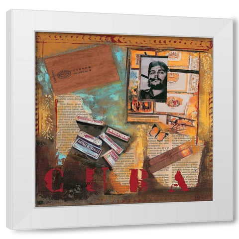 Un jour a Cuba II  White Modern Wood Framed Art Print by Sigrid, M.