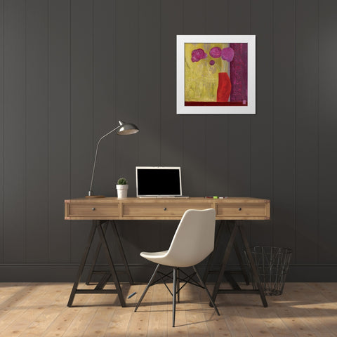Pivoines I White Modern Wood Framed Art Print by Romanelli, Karine
