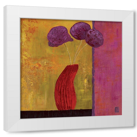Pivoines II White Modern Wood Framed Art Print by Romanelli, Karine