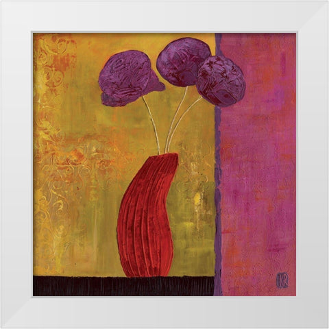 Pivoines II White Modern Wood Framed Art Print by Romanelli, Karine