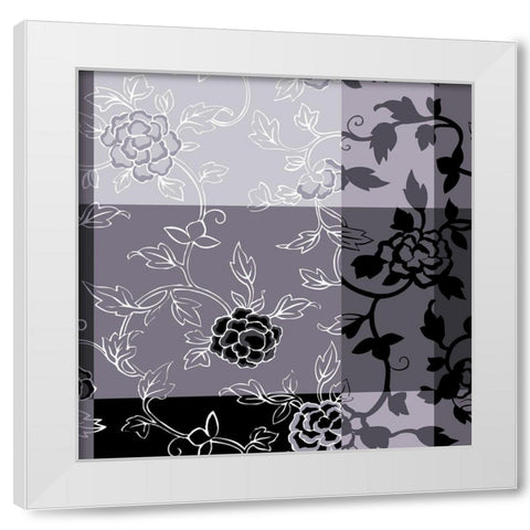 Camelias noirs I White Modern Wood Framed Art Print by Desire, Magalie