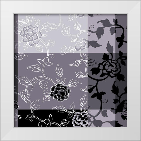 Camelias noirs I White Modern Wood Framed Art Print by Desire, Magalie