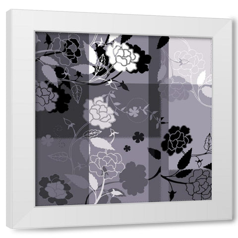 Camelias noirs II White Modern Wood Framed Art Print by Desire, Magalie