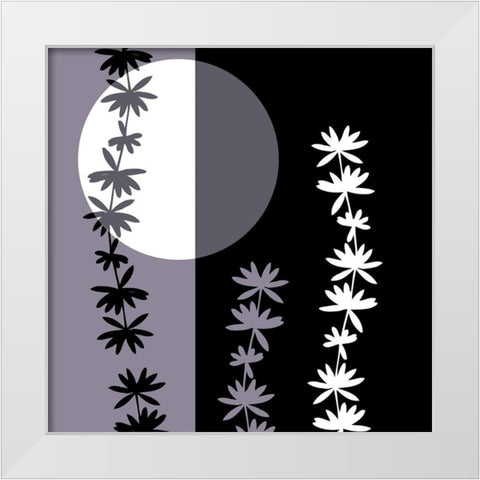 Crepuscule floral II White Modern Wood Framed Art Print by Desire, Magalie