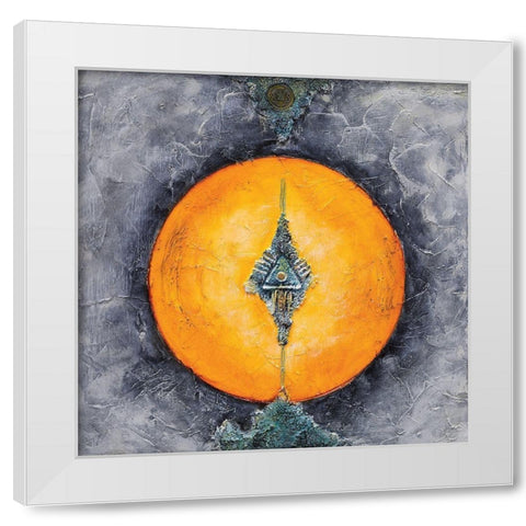 Voie du triangle White Modern Wood Framed Art Print by Arthure