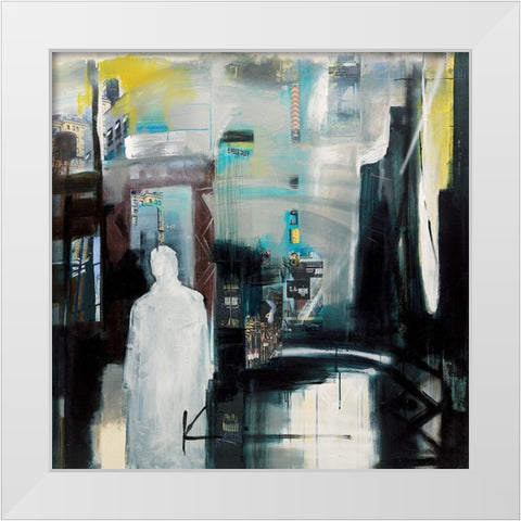 6 feet deep White Modern Wood Framed Art Print by Kim