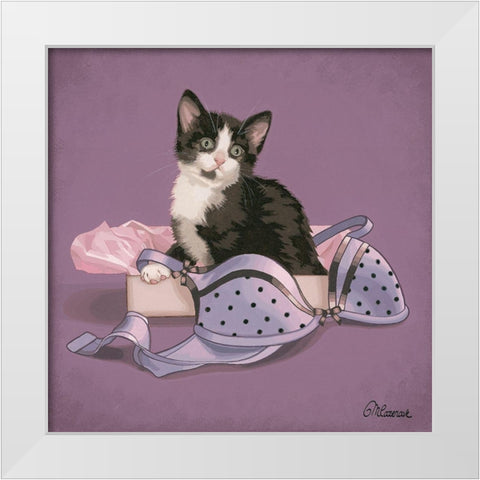 Dans la dentelle White Modern Wood Framed Art Print by Cazenave, Maryline