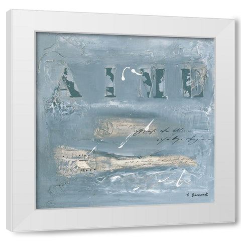 Aime White Modern Wood Framed Art Print by Boissonot, Michelle