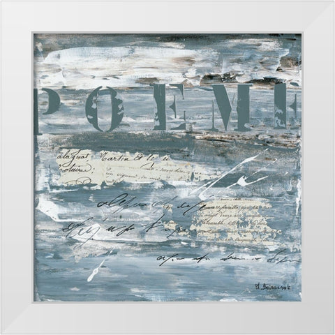 Poeme White Modern Wood Framed Art Print by Boissonot, Michelle