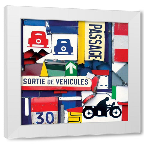 Sortie de vehicules  White Modern Wood Framed Art Print by Costa, Fernando