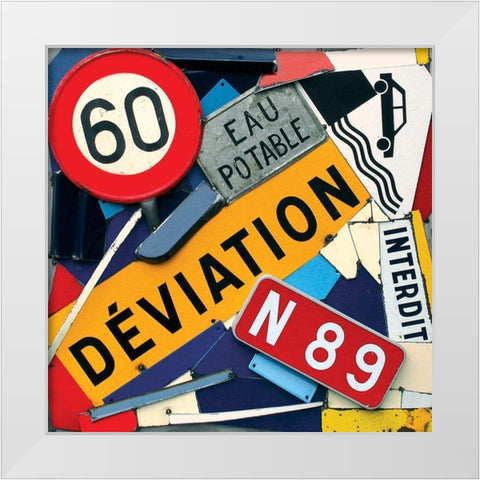 Deviation sur N89 White Modern Wood Framed Art Print by Costa, Fernando