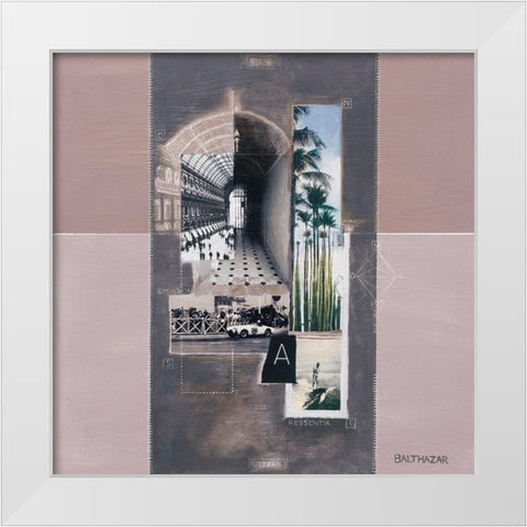 Emulsion White Modern Wood Framed Art Print by Balthazar