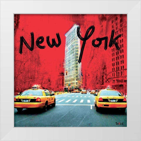 Flatiron White Modern Wood Framed Art Print by Thalie