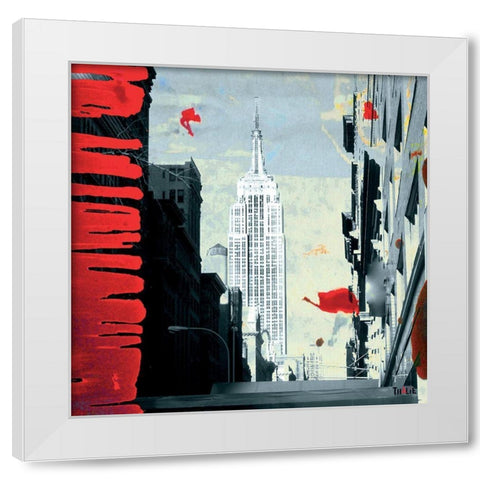 Wind White Modern Wood Framed Art Print by Thalie