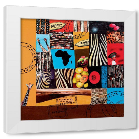 African World  White Modern Wood Framed Art Print by Wozniak, Sophie