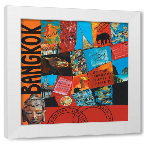 Bangkok White Modern Wood Framed Art Print by Wozniak, Sophie