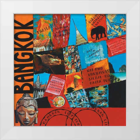 Bangkok White Modern Wood Framed Art Print by Wozniak, Sophie