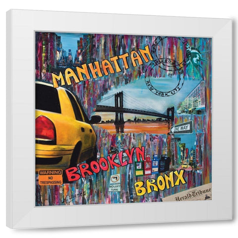 Manhattan Brooklyn  White Modern Wood Framed Art Print by Wozniak, Sophie