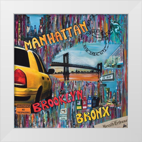 Manhattan Brooklyn  White Modern Wood Framed Art Print by Wozniak, Sophie