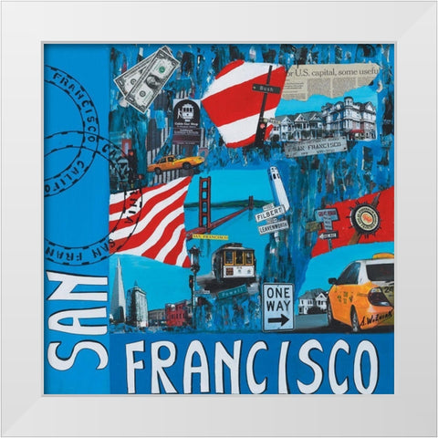 San Francisco White Modern Wood Framed Art Print by Wozniak, Sophie