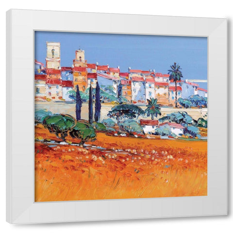 St. Paul de Vence White Modern Wood Framed Art Print by Corbiere