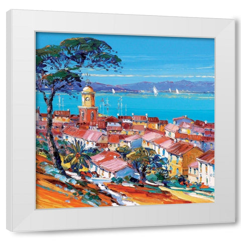 St. Tropez II White Modern Wood Framed Art Print by Corbiere