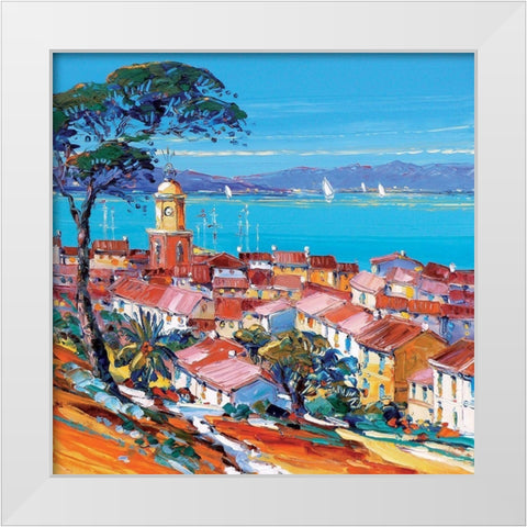 St. Tropez II White Modern Wood Framed Art Print by Corbiere